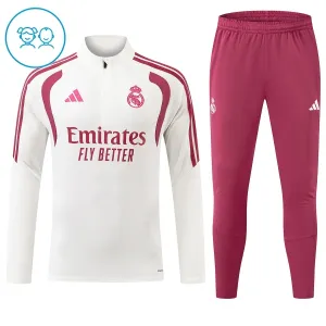 Dječji Real Madrid Trening sweatshirt i hlače komplet Četvrtina Zip 2026/27 Bijela