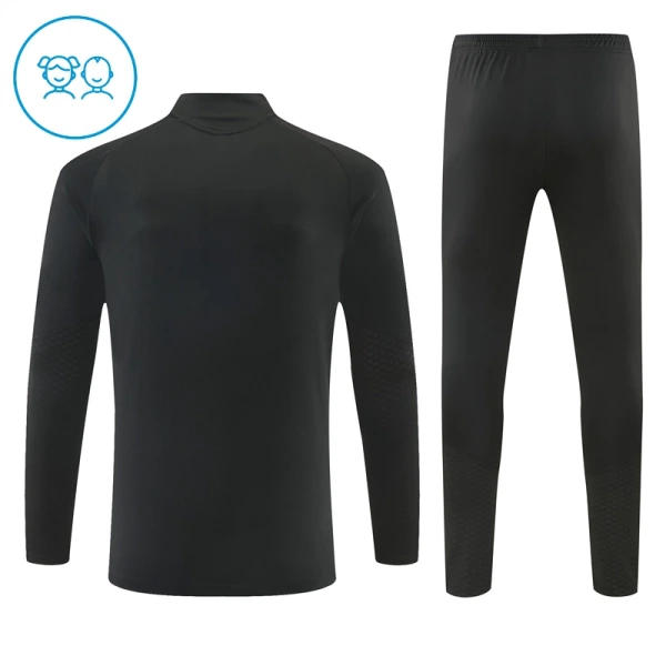 Dječji Real Madrid Trening sweatshirt i hlače komplet Četvrtina Zip 2026/27 Crna