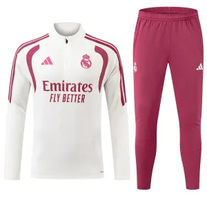 Real Madrid Trening sweatshirt i hlače komplet Četvrtina Zip 2026/27 Bijela
