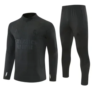 Real Madrid Trening sweatshirt i hlače komplet Četvrtina Zip 2026/27 Crna