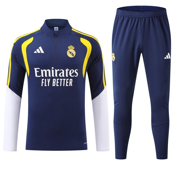Real Madrid Trening sweatshirt i hlače komplet Četvrtina Zip 2026/27 Plava Real Madrid Trening sweatshirt i hlače komplet Četvrtina Zip 2026/27 Plava