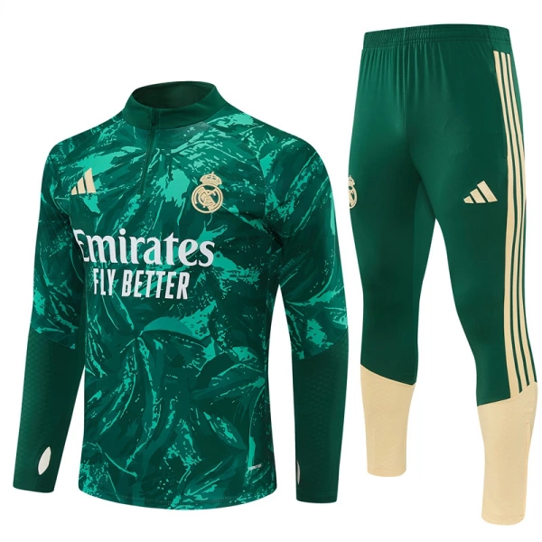 Real Madrid Trening sweatshirt i hlače komplet Četvrtina Zip 2026/27 Zelena Real Madrid Trening sweatshirt i hlače komplet Četvrtina Zip 2026/27 Zelena