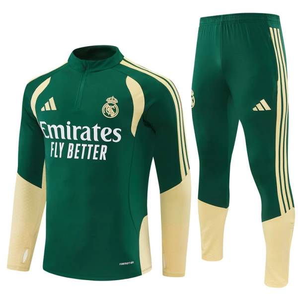 Real Madrid Trening sweatshirt i hlače komplet Četvrtina Zip 2026/27 Zelena Real Madrid Trening sweatshirt i hlače komplet Četvrtina Zip 2026/27 Zelena