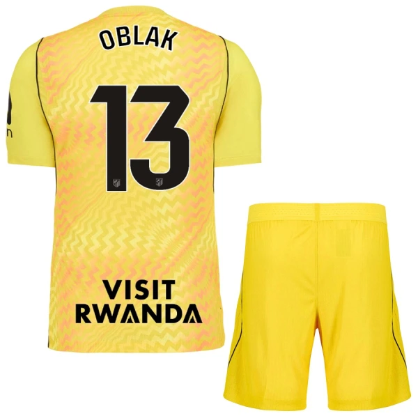 Dječji Atlético Madrid Jan Oblak 13 Golman Dres i šorc 2026/27 Žuta Dječji Atlético Madrid Jan Oblak 13 Golman Dres i šorc 2026/27 Žuta